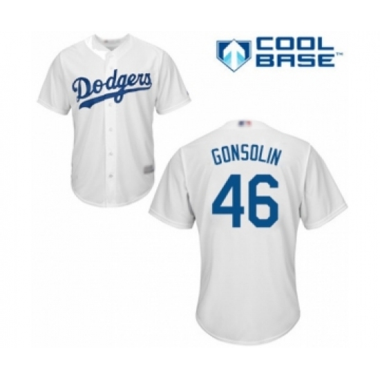 Youth Los Angeles Dodgers 46 Tony Gonsolin Authentic White Home Cool Base Baseball Player Jersey