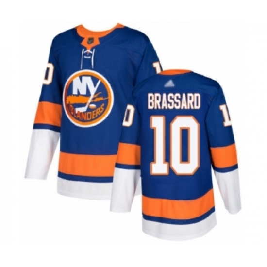 Men's New York Islanders 10 Derick Brassard Authentic Royal Blue Home Hockey Jersey