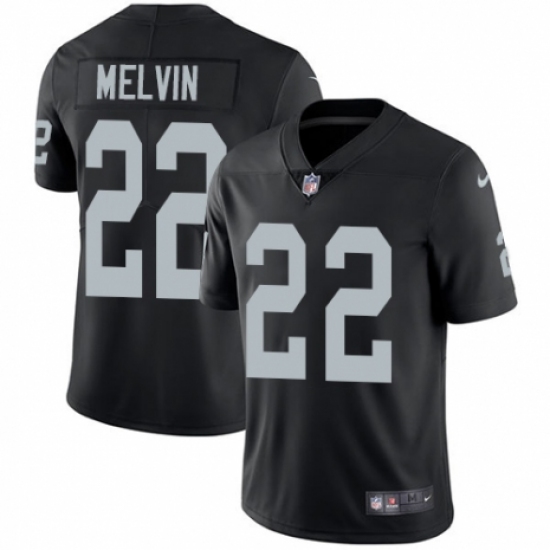 Youth Nike Oakland Raiders 22 Rashaan Melvin Black Team Color Vapor Untouchable Limited Player NFL Jersey
