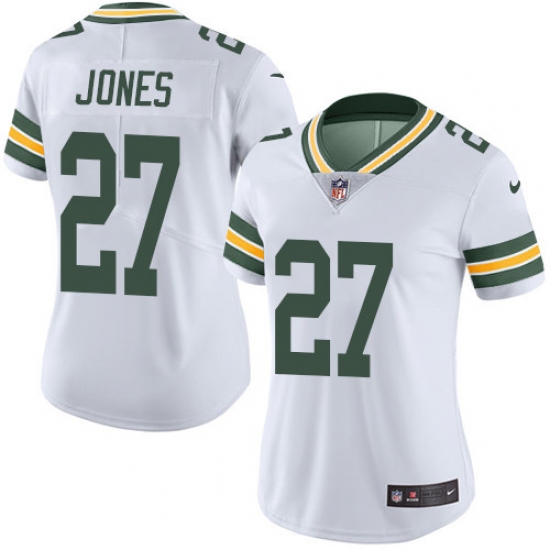 Women's Nike Green Bay Packers 27 Josh Jones White Vapor Untouchable Limited Player NFL Jersey