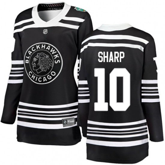 Women's Chicago Blackhawks 10 Patrick Sharp Black 2019 Winter Classic Fanatics Branded Breakaway NHL Jersey