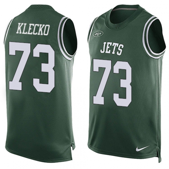 Men's Nike New York Jets 73 Joe Klecko Limited Green Player Name & Number Tank Top NFL Jersey