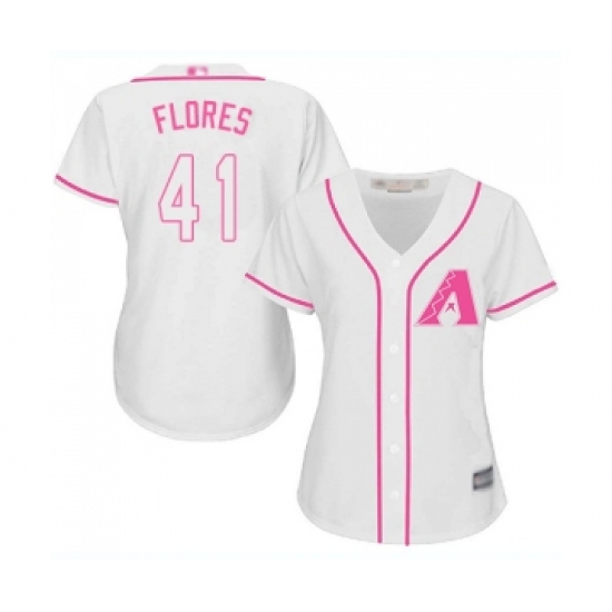 Women's Arizona Diamondbacks 41 Wilmer Flores Replica White Fashion Baseball Jersey