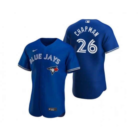 Men's Toronto Blue Jays 26 Matt Chapman Royal Flex Base Stitched Baseball Jersey