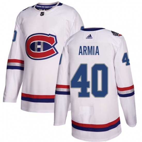 Youth Adidas Montreal Canadiens 40 Joel Armia Authentic White 2017 100 Classic NHL Jersey