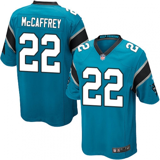 Men's Nike Carolina Panthers 22 Christian McCaffrey Game Blue Alternate NFL Jersey