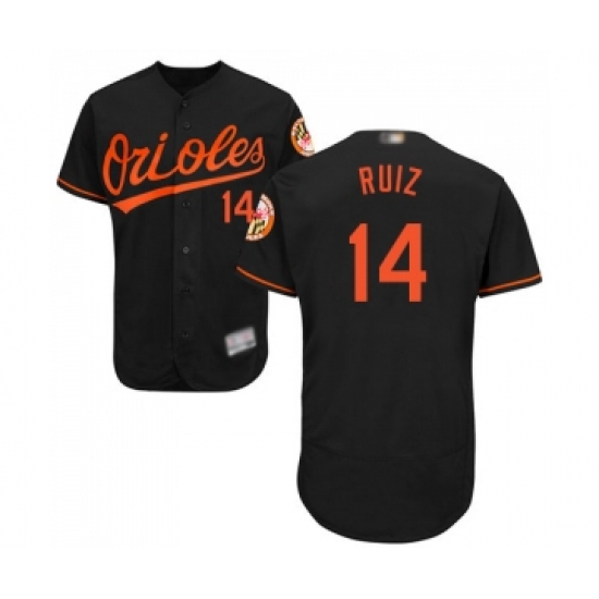 Men's Baltimore Orioles 14 Rio Ruiz Black Alternate Flex Base Authentic Collection Baseball Jersey