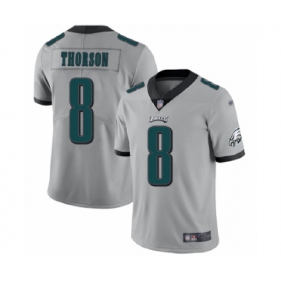 Youth Philadelphia Eagles 8 Clayton Thorson Limited Silver Inverted Legend Football Jersey