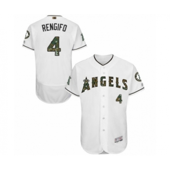 Men's Los Angeles Angels of Anaheim 4 Luis Rengifo Authentic White 2016 Memorial Day Fashion Flex Base Baseball Player Jersey