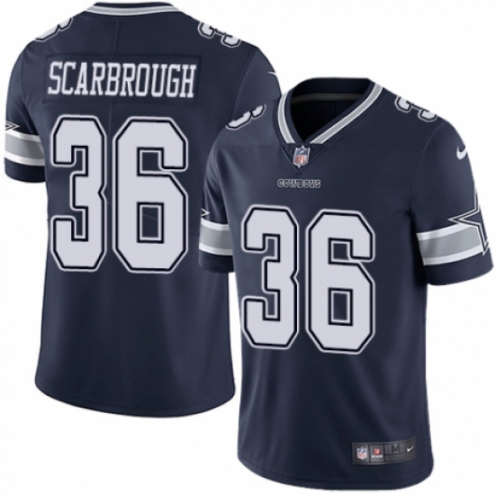 Men's Nike Dallas Cowboys 36 Bo Scarbrough Navy Blue Team Color Vapor Untouchable Limited Player NFL Jersey