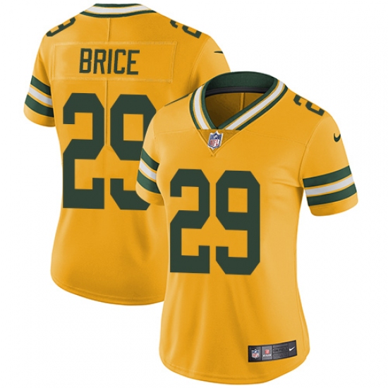 Women's Nike Green Bay Packers 29 Kentrell Brice Limited Gold Rush Vapor Untouchable NFL Jersey