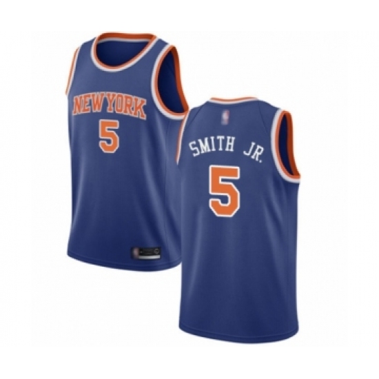 Youth New York Knicks 5 Dennis Smith Jr. Swingman Royal Blue Basketball Jersey - Icon Edition