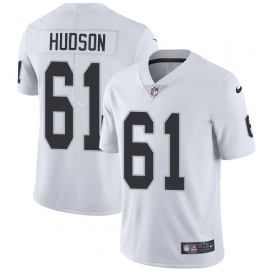 Youth Nike Oakland Raiders 61 Rodney Hudson White Vapor Untouchable Limited Player NFL Jersey