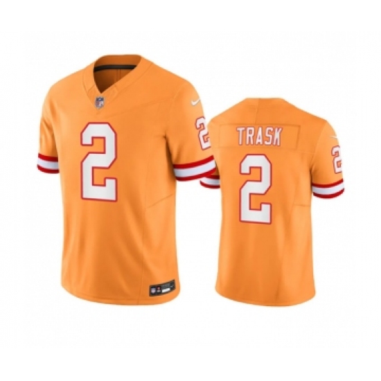 Men's Nike Tampa Bay Buccaneers 2 Kyle Trask Orange Throwback Limited Stitched Jersey