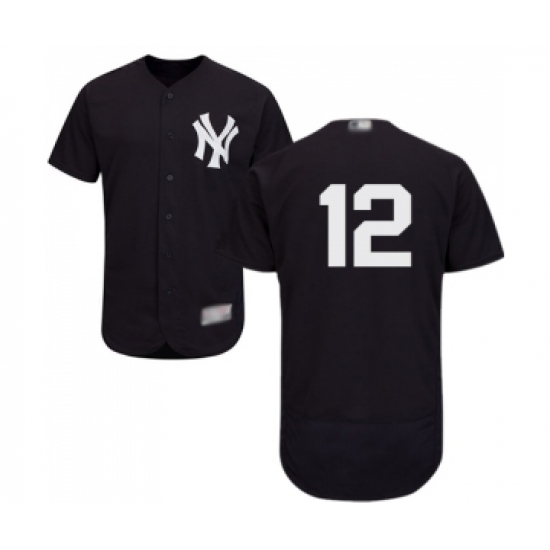 Men's New York Yankees 12 Troy Tulowitzki Navy Blue Alternate Flex Base Authentic Collection Baseball Jersey
