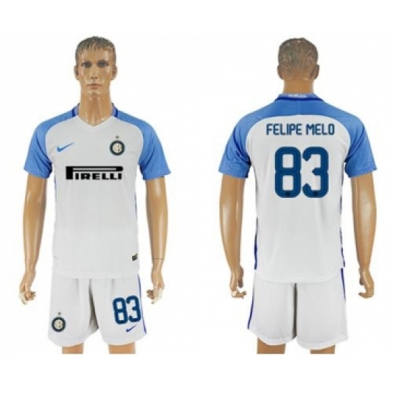 Inter Milan 83 Felipe Melo White Away Soccer Club Jersey