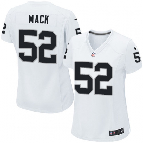 Women's Nike Oakland Raiders 52 Khalil Mack Game White NFL Jersey