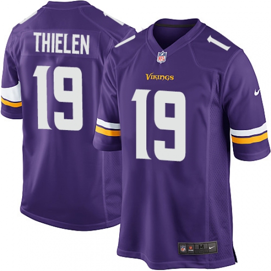 Men's Nike Minnesota Vikings 19 Adam Thielen Game Purple Team Color NFL Jersey
