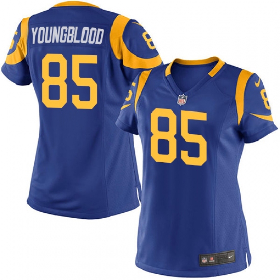 Women's Nike Los Angeles Rams 85 Jack Youngblood Game Royal Blue Alternate NFL Jersey