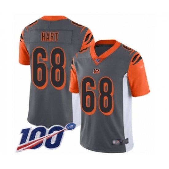 Youth Cincinnati Bengals 68 Bobby Hart Limited Silver Inverted Legend 100th Season Football Jersey