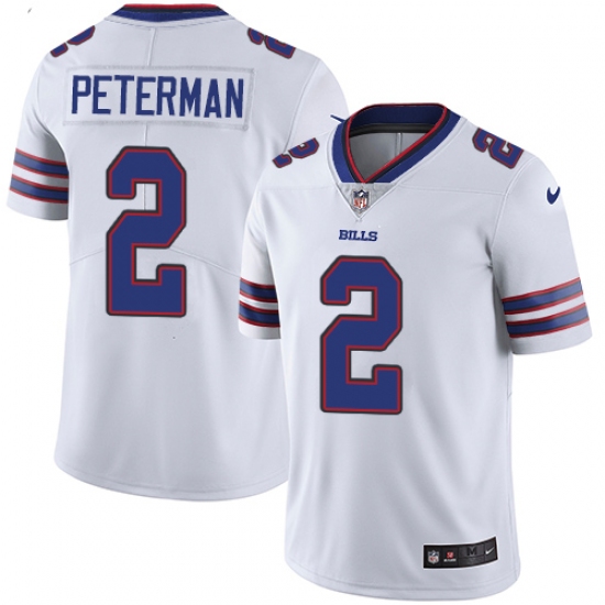 Youth Nike Buffalo Bills 2 Nathan Peterman White Vapor Untouchable Limited Player NFL Jersey