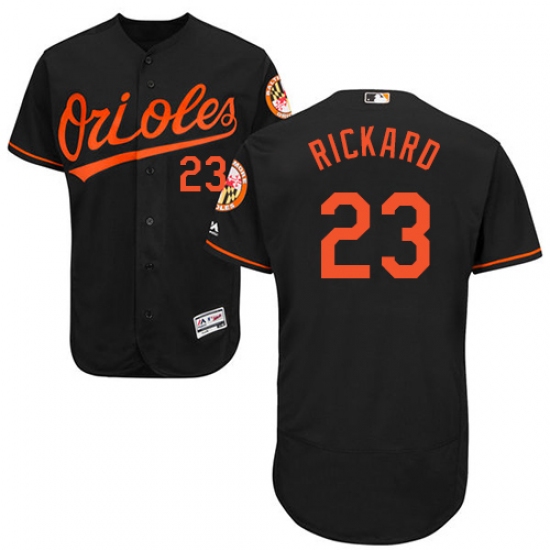 Men's Majestic Baltimore Orioles 23 Joey Rickard Black Alternate Flex Base Authentic Collection MLB Jersey