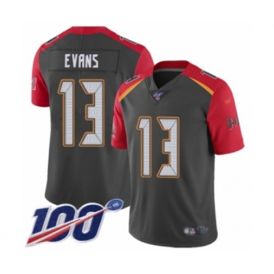 Youth Tampa Bay Buccaneers 13 Mike Evans Limited Gray Inverted Legend 100th Season Football Jersey