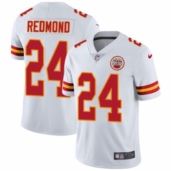 Youth Nike Kansas City Chiefs 24 Will Redmond White Vapor Untouchable Limited Player NFL Jersey