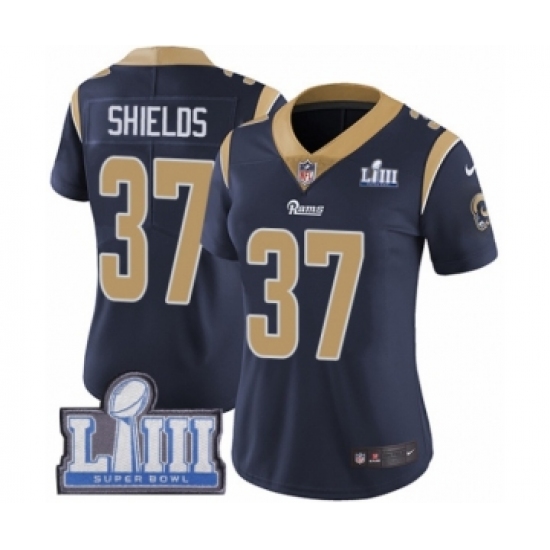 Women's Nike Los Angeles Rams 37 Sam Shields Navy Blue Team Color Vapor Untouchable Limited Player Super Bowl LIII Bound NFL Jersey