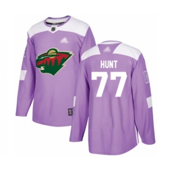 Youth Minnesota Wild 77 Brad Hunt Authentic Purple Fights Cancer Practice Hockey Jersey