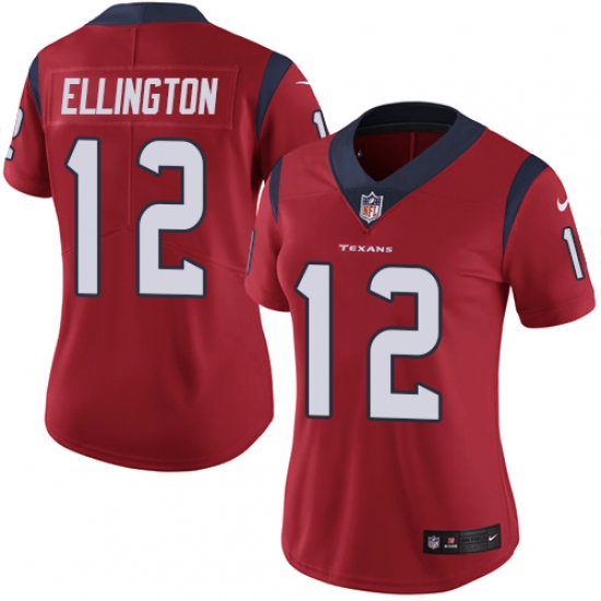 Women's Nike Houston Texans 12 Bruce Ellington Red Alternate Vapor Untouchable Limited Player NFL Jersey