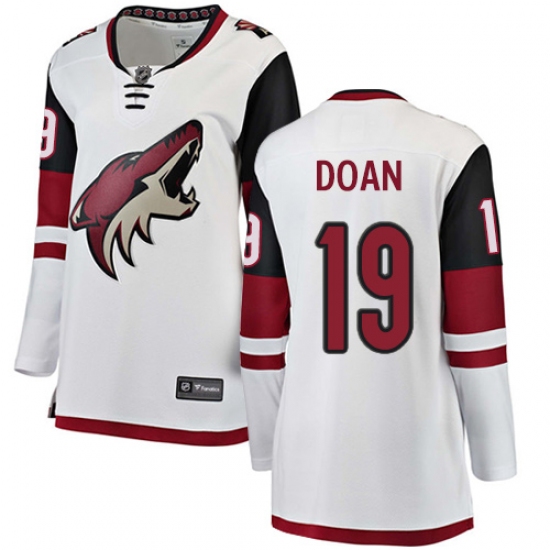 Women's Arizona Coyotes 19 Shane Doan Authentic White Away Fanatics Branded Breakaway NHL Jersey