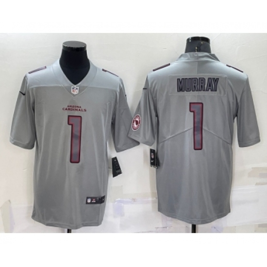 Men's Arizona Cardinals Kyler Murray LOGO Grey Atmosphere Fashion 2022 Vapor Untouchable Stitched Nike Limited Jersey