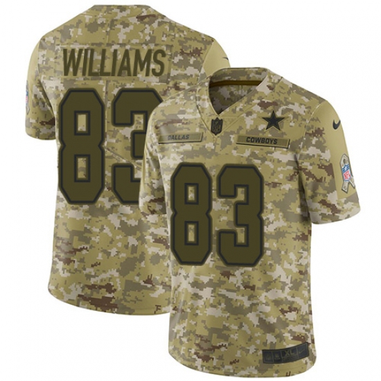 Youth Nike Dallas Cowboys 83 Terrance Williams Limited Camo 2018 Salute to Service NFL Jersey