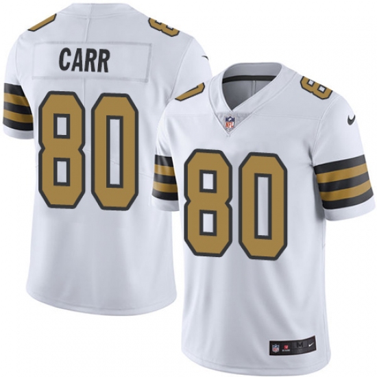 Youth Nike New Orleans Saints 80 Austin Carr Limited White Rush Vapor Untouchable NFL Jersey