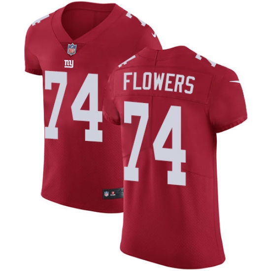 Men's Nike New York Giants 74 Ereck Flowers Red Alternate Vapor Untouchable Elite Player NFL Jersey