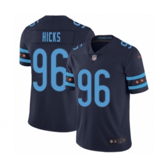 Men's Chicago Bears 96 Akiem Hicks Limited Navy Blue City Edition Football Jersey