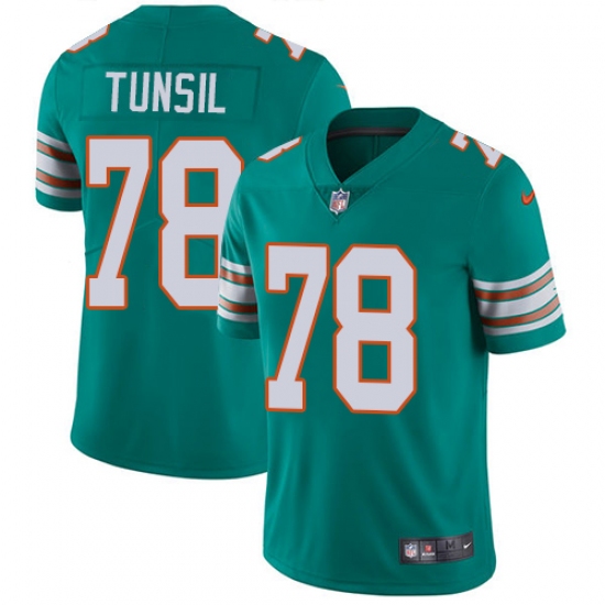 Men's Nike Miami Dolphins 78 Laremy Tunsil Aqua Green Alternate Vapor Untouchable Limited Player NFL Jersey