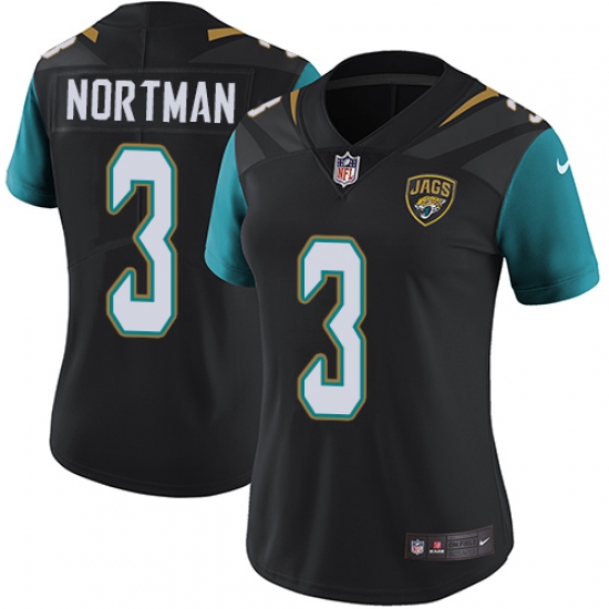 Women's Nike Jacksonville Jaguars 3 Brad Nortman Black Alternate Vapor Untouchable Limited Player NFL Jersey