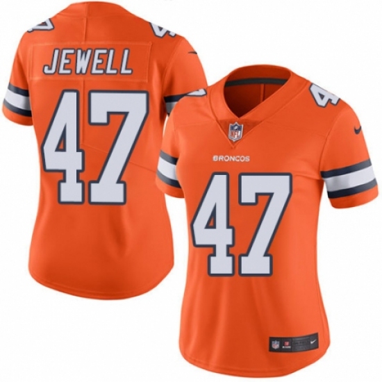 Women's Nike Denver Broncos 47 Josey Jewell Limited Orange Rush Vapor Untouchable NFL Jersey