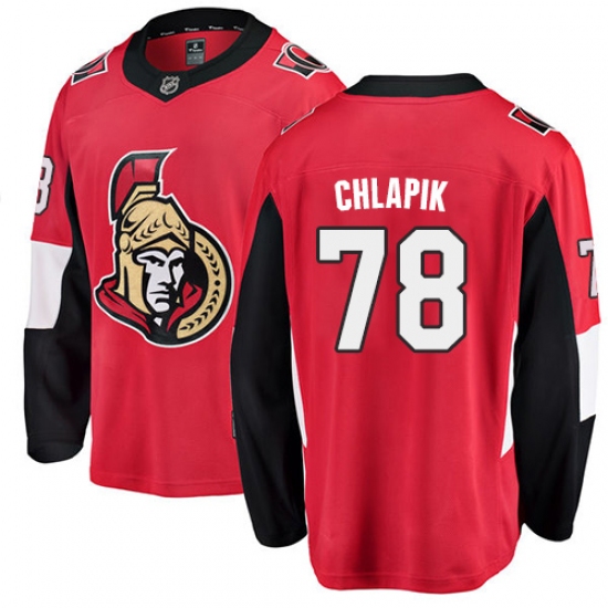 Youth Ottawa Senators 78 Filip Chlapik Fanatics Branded Red Home Breakaway NHL Jersey