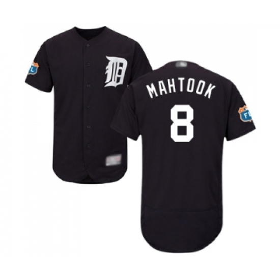 Men's Detroit Tigers 8 Mikie Mahtook Navy Blue Alternate Flex Base Authentic Collection Baseball Jersey