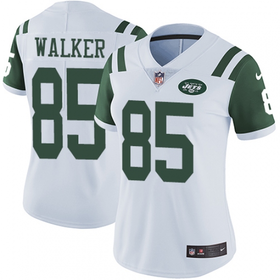 Women's Nike New York Jets 85 Wesley Walker White Vapor Untouchable Limited Player NFL Jersey