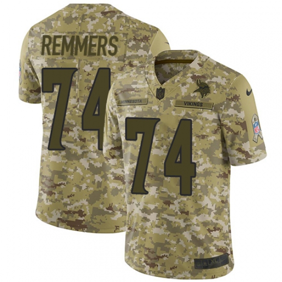 Men's Nike Minnesota Vikings 74 Mike Remmers Limited Camo 2018 Salute to Service NFL Jersey