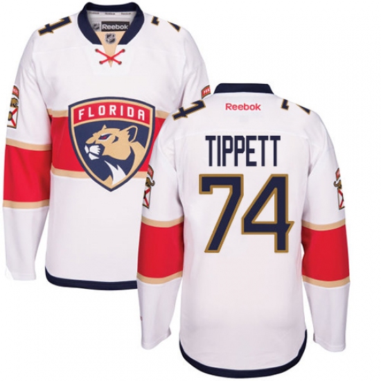 Youth Reebok Florida Panthers 74 Owen Tippett Authentic White Away NHL Jersey