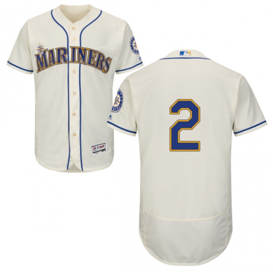 Men's Majestic Seattle Mariners 2 Jean Segura Cream Flexbase Authentic Collection MLB Jersey