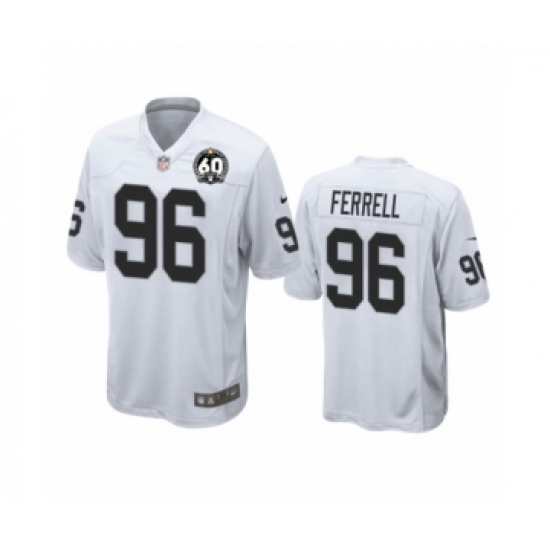 Men's Oakland Raiders 96 Clelin Ferrell Game 60th Anniversary White Football Jersey
