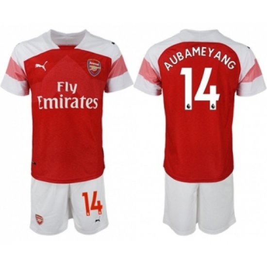 Arsenal 14 Aubameyang Home Soccer Club Jersey