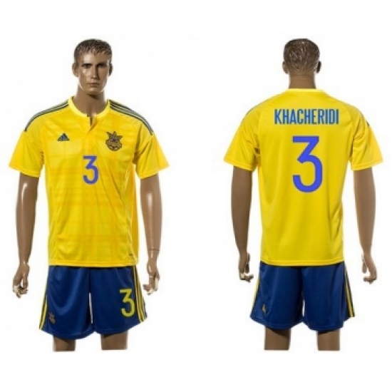 Ukraine 3 Khaceridi Home Soccer Country Jersey