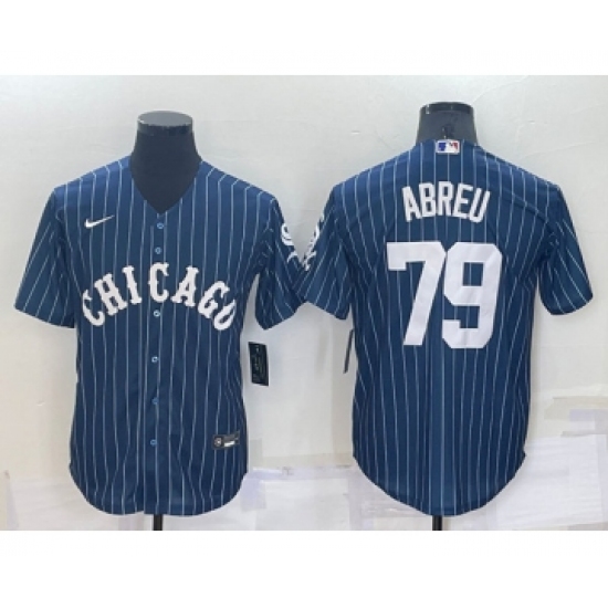 Men's Chicago White Sox 79 Jose Abreu Navy Cool Base Stitched Jersey